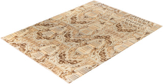 Traditional Floral Wool Hand Knotted Beige Area Rug 9' 0" x 12' 1"