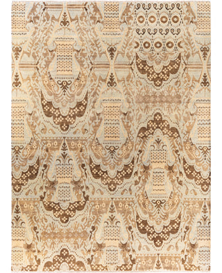 Traditional Floral Wool Hand Knotted Beige Area Rug 9' 0" x 12' 1"