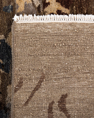 Traditional Ikat Hand Knotted Abstract Silk & Wool Blend Brown Area Rug 8' 1" x 10' 0"