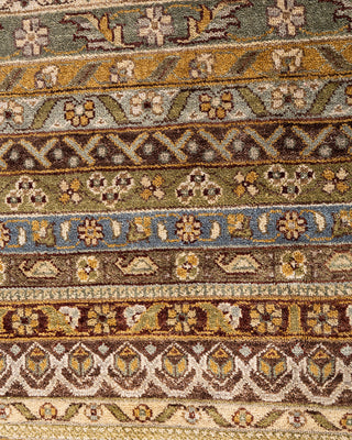 Bohemian Gabbeh Hand Knotted Geometric Wool Ivory Area Rug 8' 1" x 10' 1"