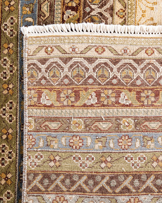 Bohemian Gabbeh Hand Knotted Geometric Wool Ivory Area Rug 8' 1" x 10' 1"