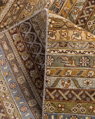 Bohemian Gabbeh Hand Knotted Geometric Wool Ivory Area Rug 8' 1" x 10' 1"