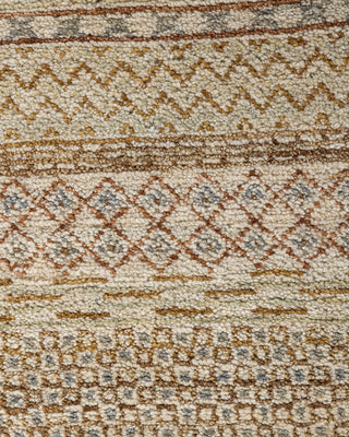 Bohemian Gabbeh Hand Knotted Geometric Wool Beige Area Rug 9' 3" x 12' 3"