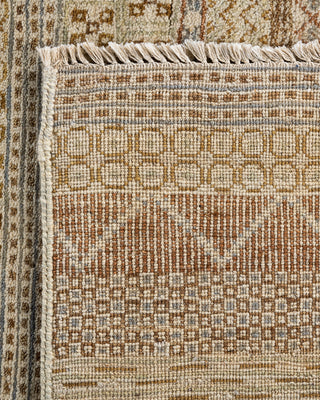 Bohemian Gabbeh Hand Knotted Geometric Wool Beige Area Rug 9' 3" x 12' 3"
