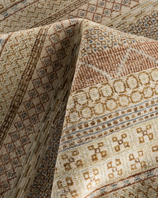 Bohemian Gabbeh Hand Knotted Geometric Wool Beige Area Rug 9' 3" x 12' 3"