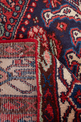 Authentic Persian Hamadan Hand Knotted Wool Red Area Rug 4' 5" x 6' 7"