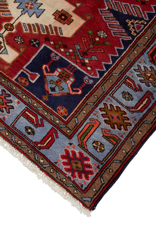 Authentic Persian Hamadan Hand Knotted Wool Red Area Rug 4' 5" x 6' 7"