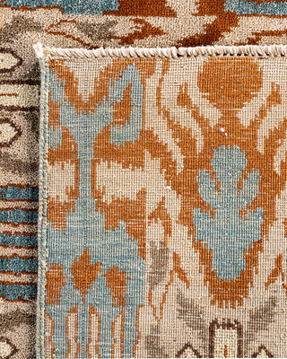 Traditional Ikat Hand Knotted Floral Wool Brown Area Rug 8' 3" x 10' 5"