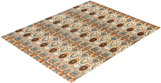 Traditional Ikat Hand Knotted Floral Wool Brown Area Rug 8' 3" x 10' 5"