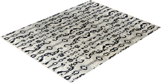 Traditional Ikat Hand Knotted Abstract Wool Black Area Rug 8' 1" x 10' 2"