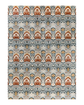 Traditional Ikat Hand Knotted Floral Wool Gray Area Rug 9' 1" x 12' 3"