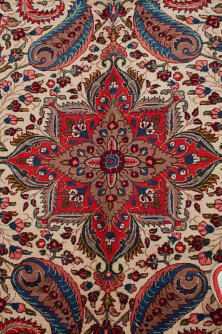 Authentic Persian Mehraban Hand Knotted Wool Blue Area Rug 7' 0" x 9' 4"