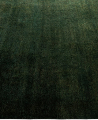 Contemporary Overdyed Wool Hand Knotted Green Area Rug 4' 0" x 6' 0"