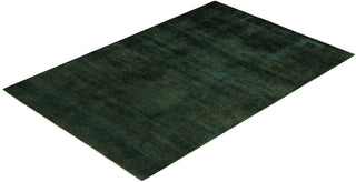 Contemporary Overdyed Wool Hand Knotted Green Area Rug 4' 0" x 6' 0"