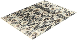 Traditional Ikat Hand Knotted Floral Wool Gray Area Rug 9' 0" x 12' 3"
