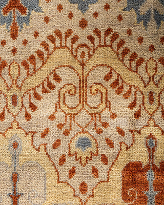 Traditional Ikat Hand Knotted Floral Wool Gray Area Rug 9' 3" x 12' 3"