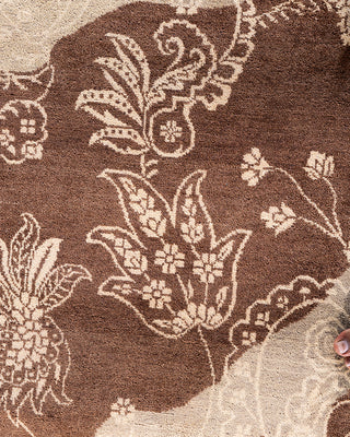 Traditional Ikat Hand Knotted Abstract Wool Gray Area Rug 9' 2" x 12' 4"