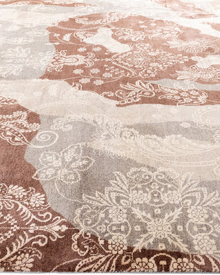 Traditional Ikat Hand Knotted Abstract Wool Gray Area Rug 9' 2" x 12' 4"