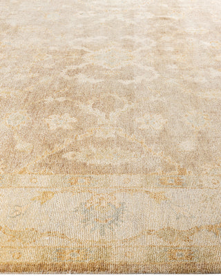 Traditional Oushak Hand Knotted Floral Wool Gold Area Rug 8' 3" x 10' 4"
