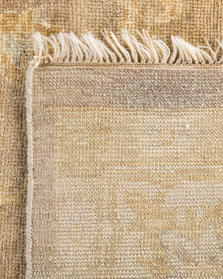 Traditional Oushak Hand Knotted Floral Wool Gold Area Rug 8' 3" x 10' 4"