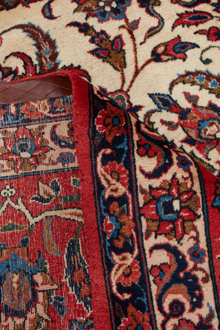 Authentic Persian Isfahan Hand Knotted Wool Ivory Area Rug 8' 0" x 11' 5"