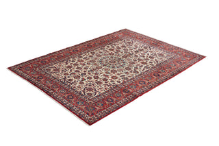 Authentic Persian Isfahan Hand Knotted Wool Ivory Area Rug 8' 0" x 11' 5"