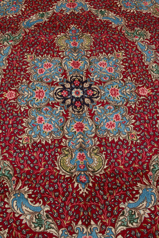 Authentic Persian Lavar Kerman Hand Knotted Wool Red Area Rug 7' 10" x 11' 2"