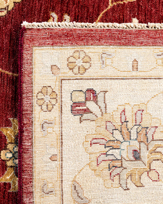 Traditional Oushak Hand Knotted Floral Wool Red Area Rug 9' 1" x 12' 2"