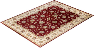 Traditional Oushak Hand Knotted Floral Wool Red Area Rug 9' 1" x 12' 2"