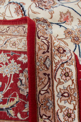 Authentic Persian Isfahan Hand Knotted Wool Silk Blend Blue Area Rug 8' 7" x 12' 3"