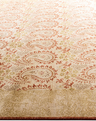 Traditional Ikat Hand Knotted Floral Wool Rust Area Rug 9' 0" x 12' 3"