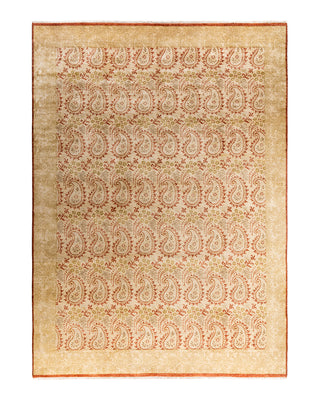 Traditional Ikat Hand Knotted Floral Wool Rust Area Rug 9' 0" x 12' 3"