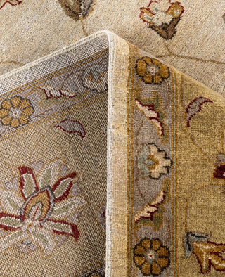 Traditional Floral Wool Hand Knotted Ivory Area Rug 9' 1" x 12' 4"