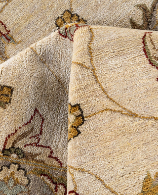 Traditional Floral Wool Hand Knotted Ivory Area Rug 9' 1" x 12' 4"