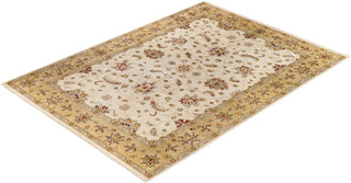 Traditional Floral Wool Hand Knotted Ivory Area Rug 9' 1" x 12' 4"