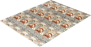 Traditional Ikat Hand Knotted Floral Wool Gray Area Rug 8' 0" x 10' 0"