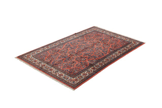 Authentic Persian Sarouk Hand Knotted Wool Red Area Rug 6' 4" x 10' 0"