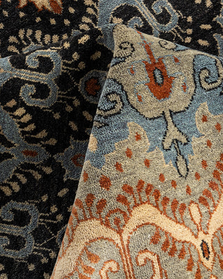 Traditional Ikat Hand Knotted Floral Wool Gray Area Rug 9' 1" x 12' 3"