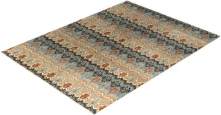 Traditional Ikat Hand Knotted Floral Wool Gray Area Rug 9' 1" x 12' 3"
