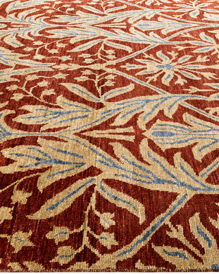 Traditional Ganga Hand Knotted Floral Wool Red Area Rug 8' 3" x 10' 1"