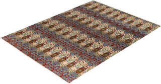 Traditional Ikat Hand Knotted Floral Wool Gray Area Rug 9' 2" x 12' 3"