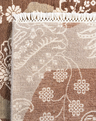 Traditional Ikat Hand Knotted Abstract Wool Brown Area Rug 8' 2" x 10' 4"
