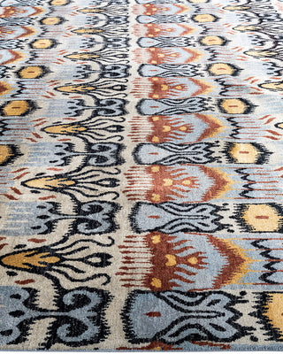 Traditional Ikat Hand Knotted Floral Wool Beige Area Rug 8' 2" x 10' 1"