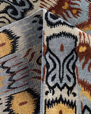 Traditional Ikat Hand Knotted Floral Wool Beige Area Rug 8' 2" x 10' 1"