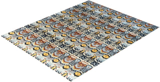 Traditional Ikat Hand Knotted Floral Wool Beige Area Rug 8' 2" x 10' 1"