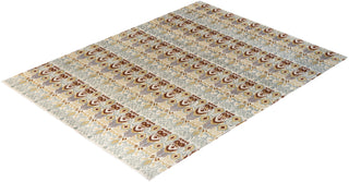 Traditional Ikat Hand Knotted Floral Wool Beige Area Rug 8' 0" x 10' 4"