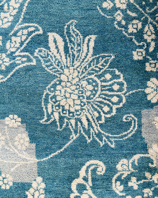 Traditional Ikat Hand Knotted Abstract Wool Gray Area Rug 8' 4" x 10' 2"