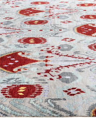Traditional Floral Wool, Silk Hand Knotted Red Area Rug 8' 2" x 10' 3"
