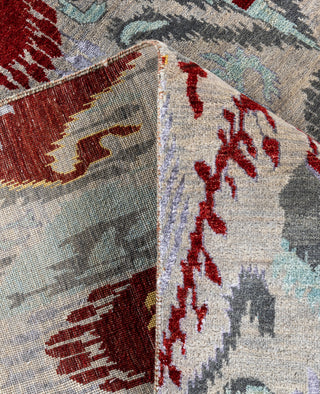 Traditional Floral Wool, Silk Hand Knotted Red Area Rug 8' 2" x 10' 3"