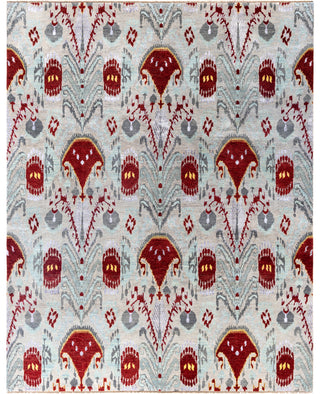 Traditional Floral Wool, Silk Hand Knotted Red Area Rug 8' 2" x 10' 3"